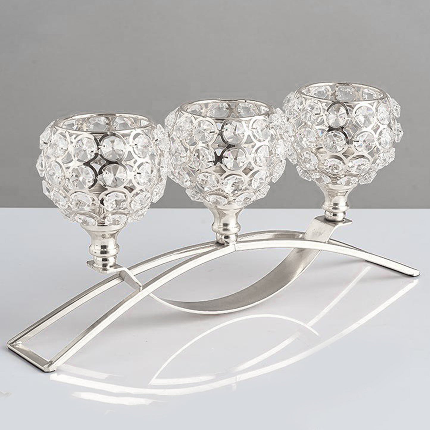 24k Triple Crystal Candle Holder